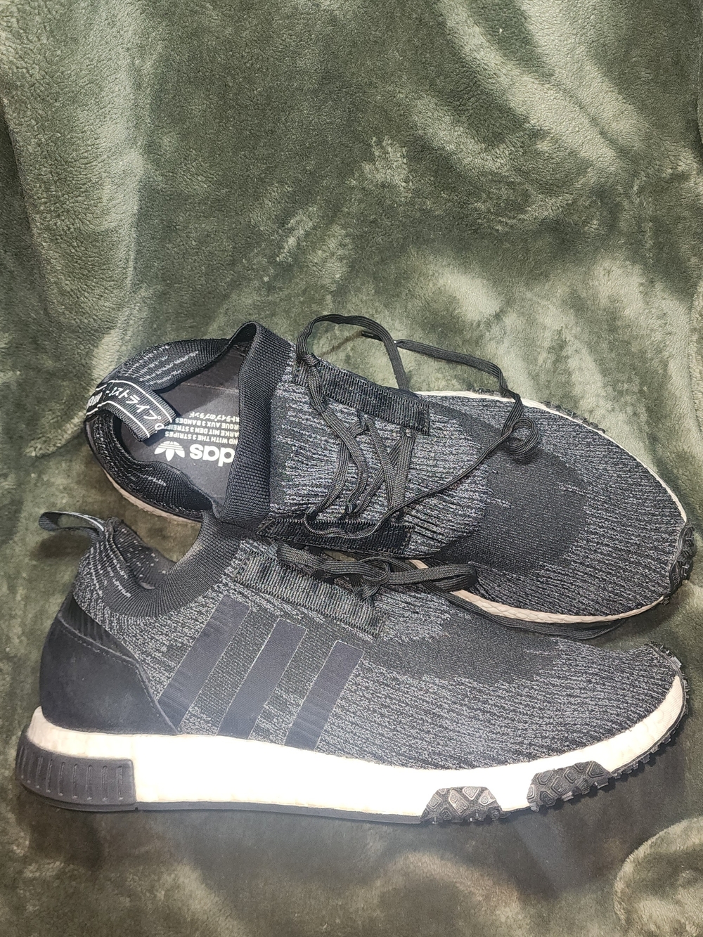adidas Men’s 14 NMD Racer Primeknit Black With White Midsoles